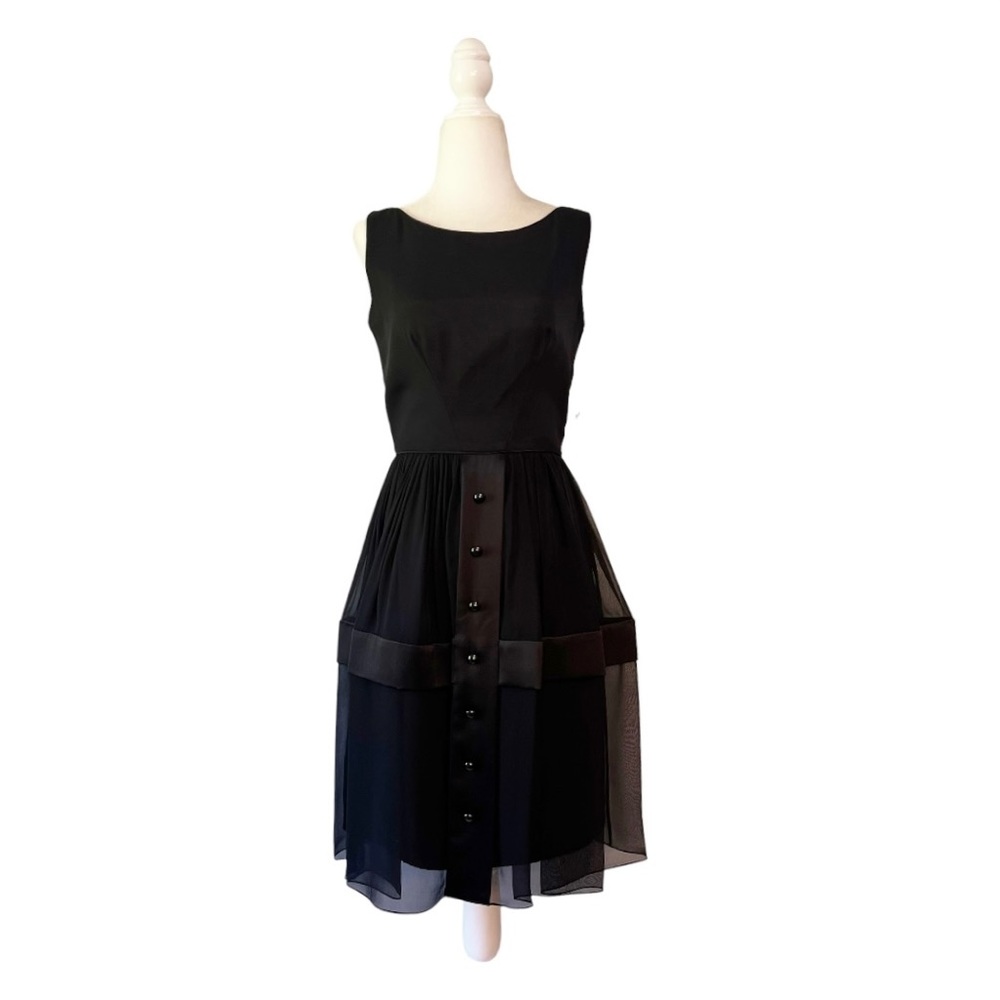 Milly of New York Silk V Back Sleeveless Dress Black Size 4